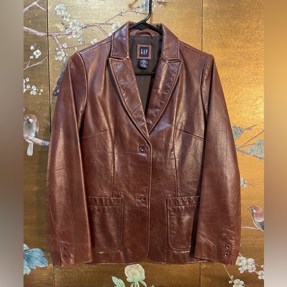 Gap vintage brown leather blazer, size small. Rachel Green jacket alternative - Picture 12 of 13